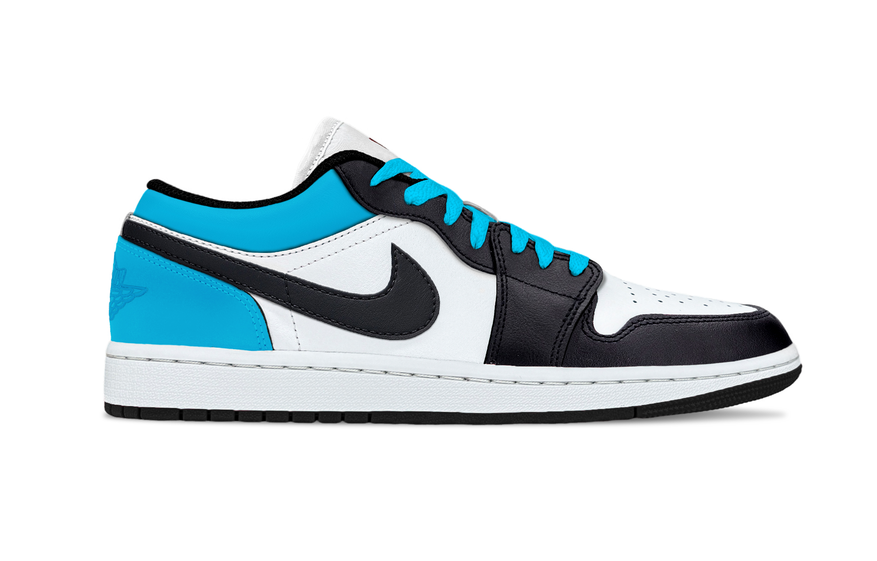 Jordan Air Jordan 1 Laser Blue Leather Support Low top Vintage Basketball Shoes Unisex Blue White