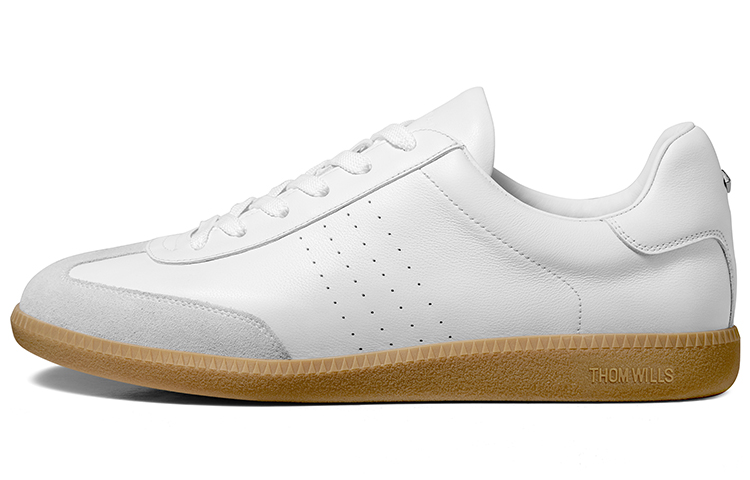 THOM WILLS Classic Vintage Comfortable White Shoes Breathable Skateboard Shoes Unisex Gray White