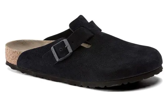 Birkenstock Boston Soft Footbed Suede Black