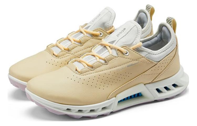 Ecco Cushioning Slip Resistant Abrasion Resistant Low top Golf Shoes Women’s Yellow White
