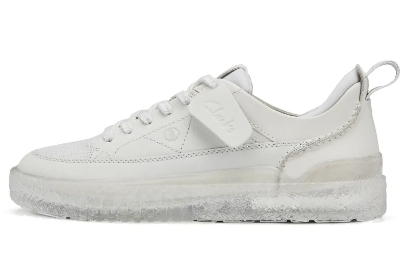 Clarks Cow Leather Low top Skateboard Shoes Men's White