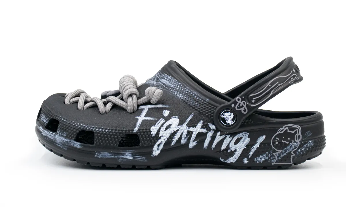 Crocs Classic Clog Fun, Woven EVA Clogs Unisex Black Gray