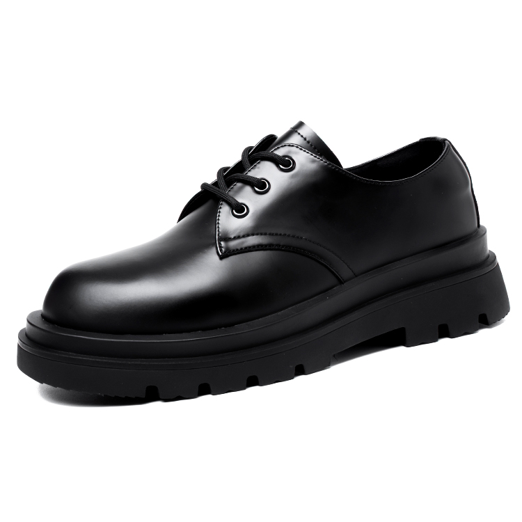 YEDANI Casual Leather Shoes Men's Low Top Black