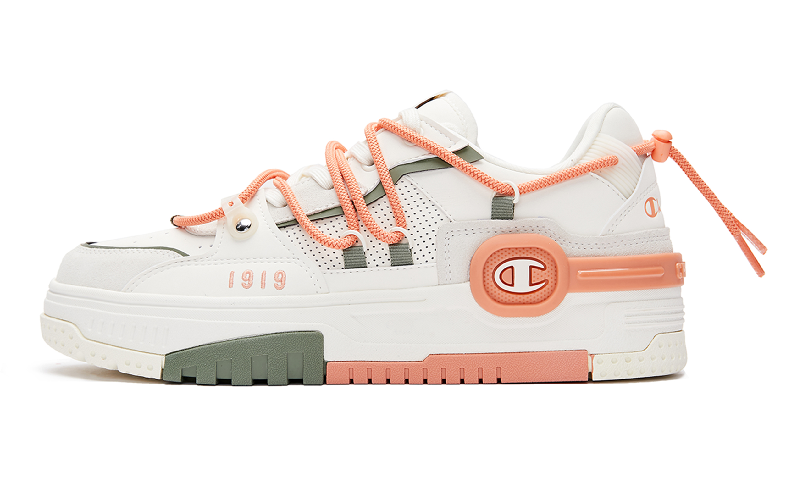 Champion ESSENTIALS Bumper V1 Low top Skateboard Shoes Women's White Orange