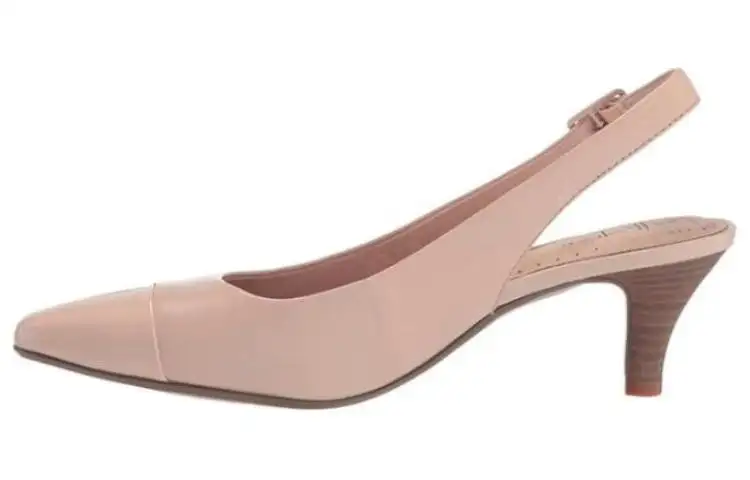 Clarks Leather Slim Heel High Heels 7.5cm Women's Pink