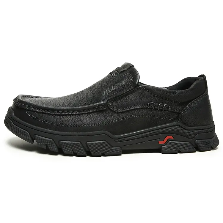 Mulinsen Thick-soled Casual Sports Comfortable Versatile Business Commuting Soft-soled Non-Slip Wear-Resistant Formal Leather Shoes Men's Black