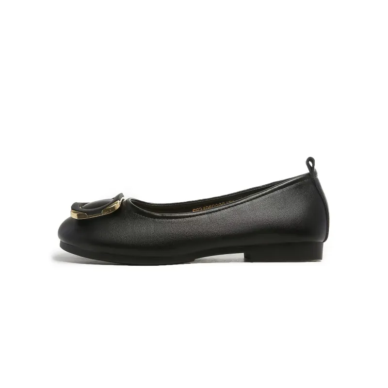 FAIRWHALE Women's Casual Shoes Pure Black Ecru