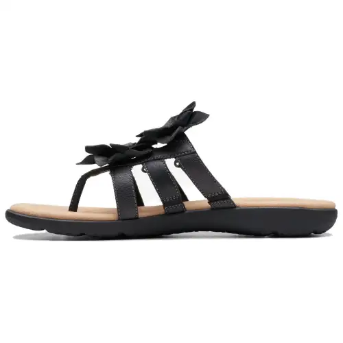 Clarks Rubber Sole Slip Resistant Flip Flops Women's Black