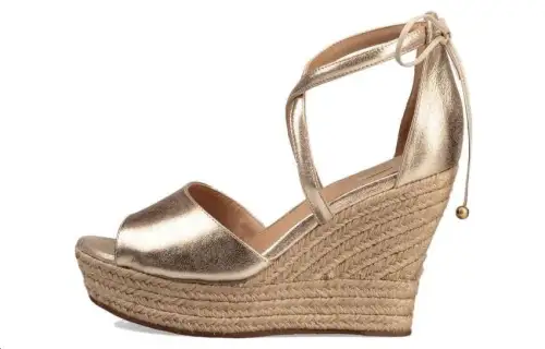 UGG Leather Stylish Sandal Women's Gold