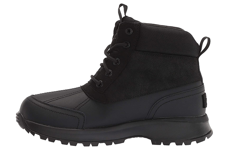 UGG Emmett Duck Other Warm, Wear-Resistant and Non-Slip Round Toe Thick-soled Lace-Up Short-Leg Snow Boots Men's Black