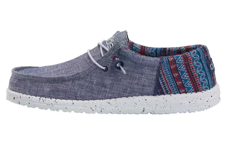 Heydude Men's Casual Shoes Men's Low Top Denim Panel