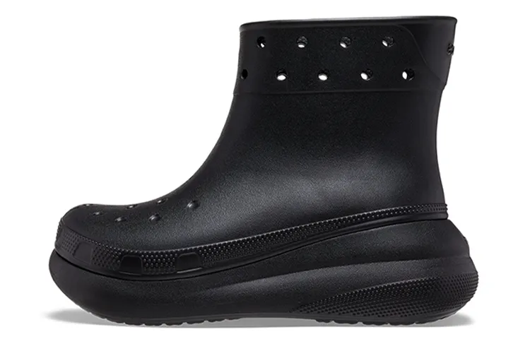 Crocs Pu Ankle Boots Unisex Black