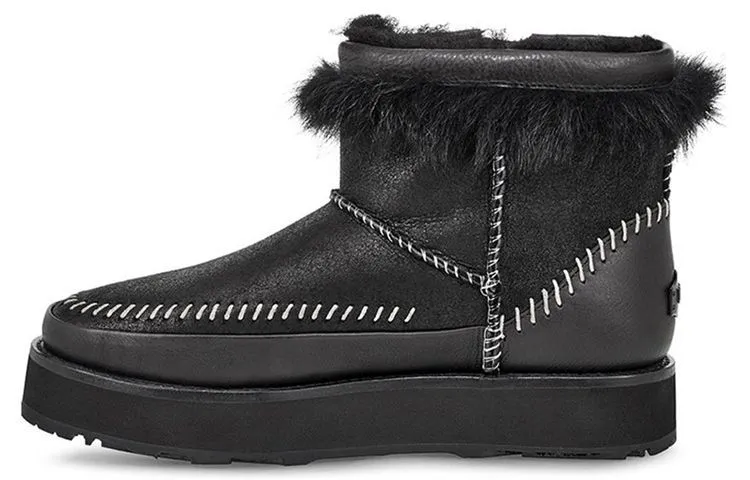 UGG Fluff Punk Boot Fleece Lined Black Women's