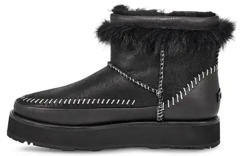 UGG Fluff Punk Boot Fleece Lined Black Women's