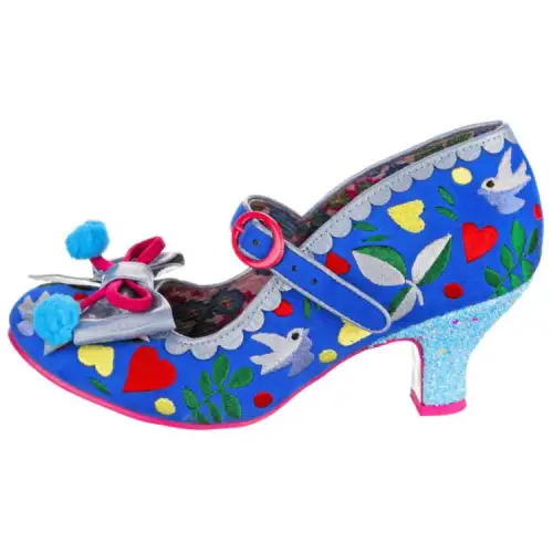 IRREGULAR CHOICE Fashion Slim Heel Mary Jane Shoes Women's Blue