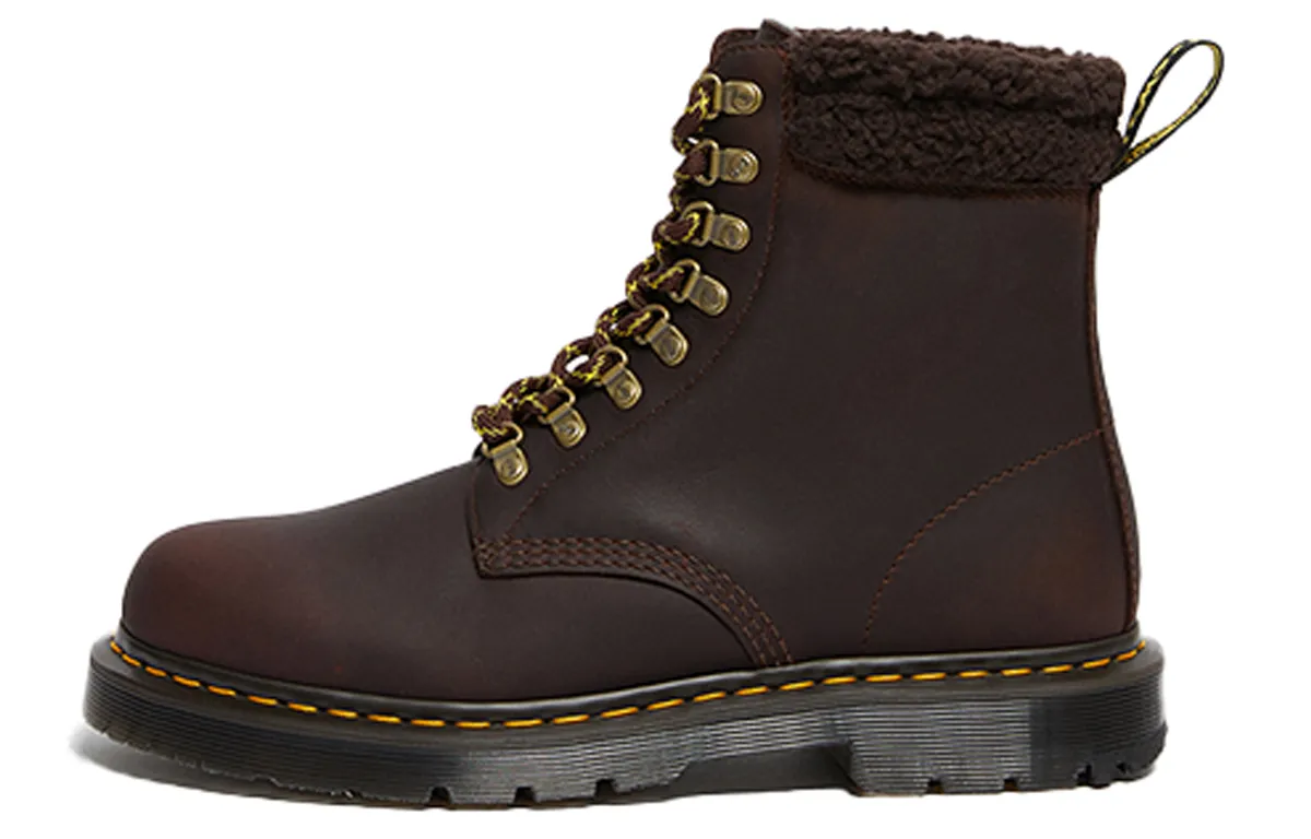 Dr. Martens 1460 Wintergrip Fleece Leather Boots 'Cocoa Dark Brown'