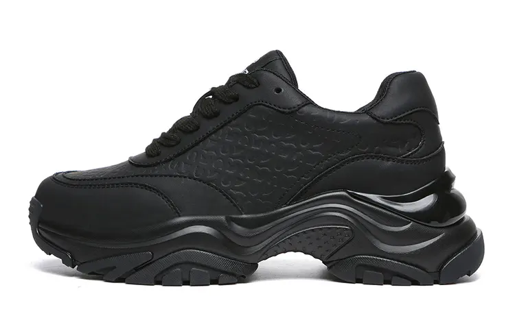 EVERAU Chunky Sneakers Women's Low Top Black