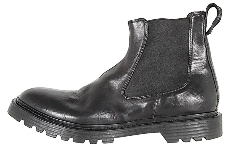 PREMIATA Leather Short Chelsea Boots Men's Black