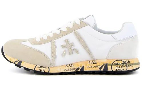 PREMIATA Low top Sports Casual Shoes Men's White Yellow Brown