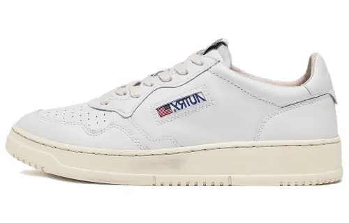 AUTRY Medalist Leather Low Lettering 'We Are Action People White' Women's