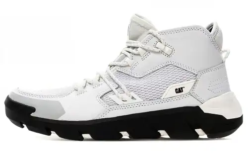 CAT Crail Mid Cushioning Slip Resistant Abrasion Resistant Mid top Hiking Shoes Men's Silver White