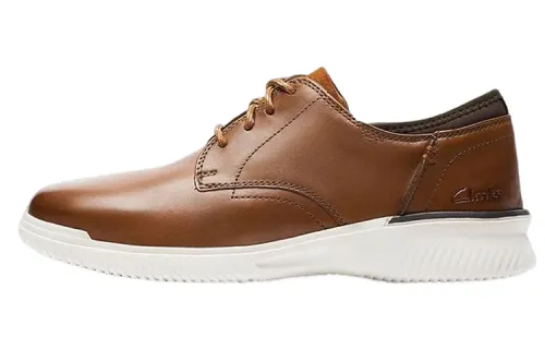 Clarks Casual Leather Shoes Men's Low Top Dark Umber