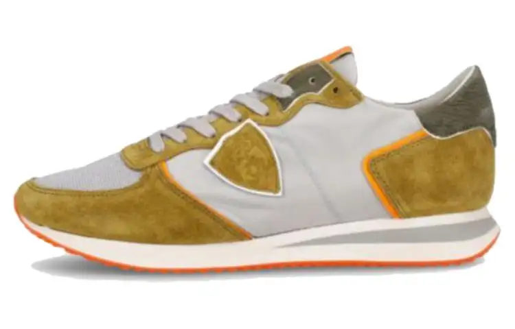 PHILIPPE MODEL Trp Leather Low top Casual Shoes Men's Mustard Gray