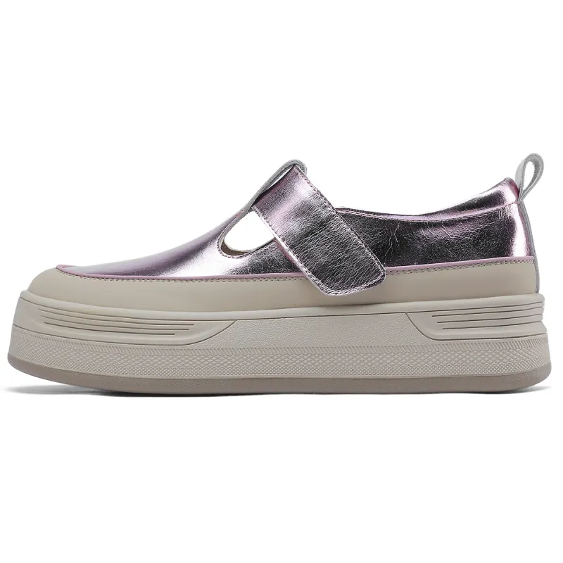D FUSE SCANDINAVIA Flat Shoes Cow Split Leather Skateboard Shoes Women's
