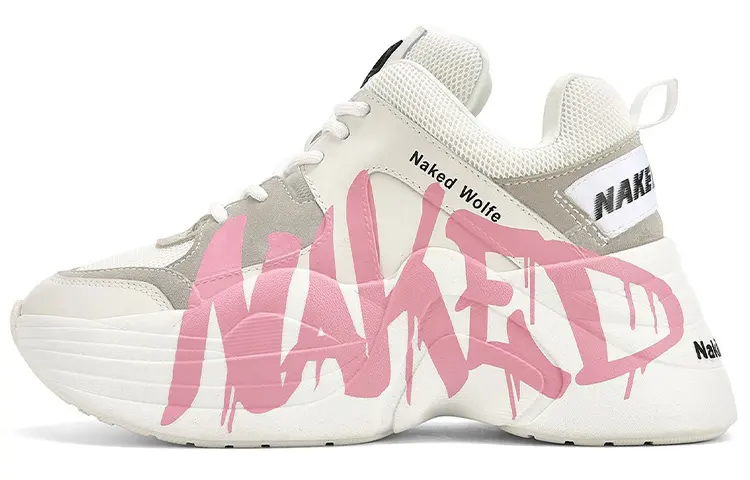 Naked Wolfe Track Fabric Low top Sports Casual Shoes Women's White Pink