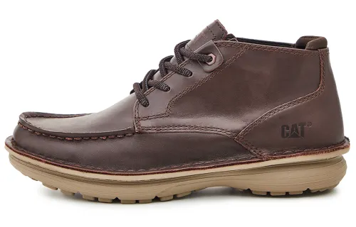 CAT SONAR Collection Casual Comfortable Low Top Work Boots, Dark Umber