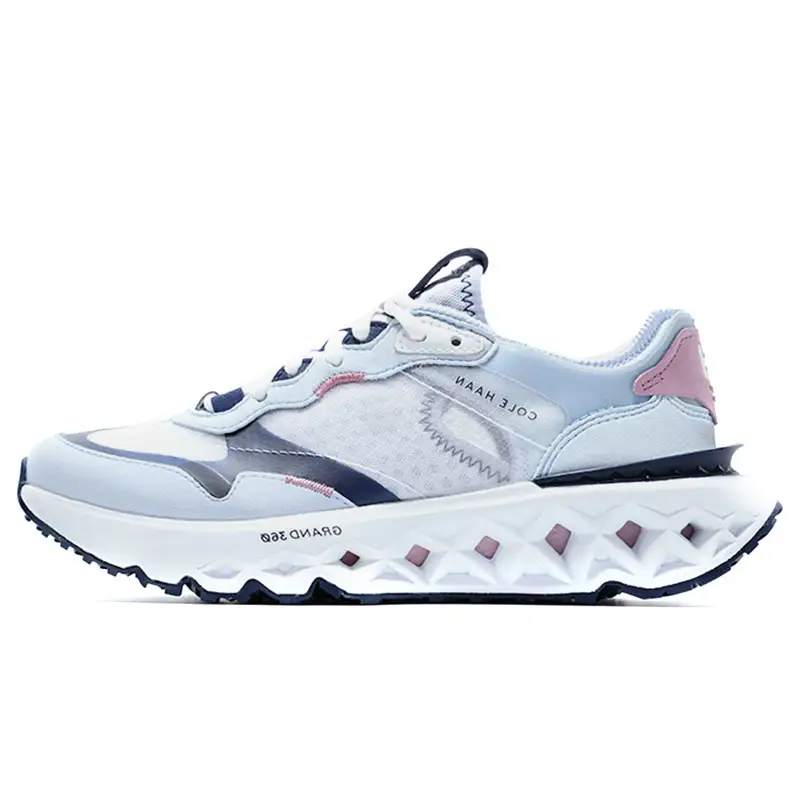 COLE HAAN Cushioning Slip Resistant Abrasion Resistant Breathable Low top Chunky Sneakers Women's Light Blue/Navy Blue