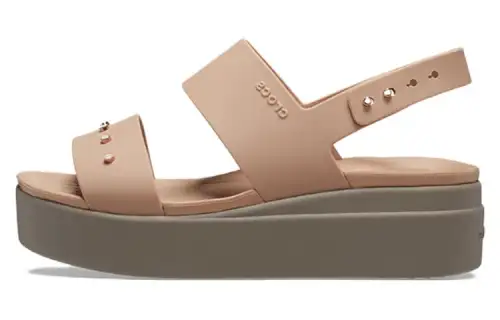 Crocs Brooklyn Studded Low Wedge 'Cork Mushroom' Women's