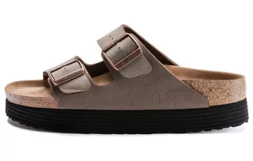 Birkenstock Leather Slide Slippers Women's Brown Narrow
