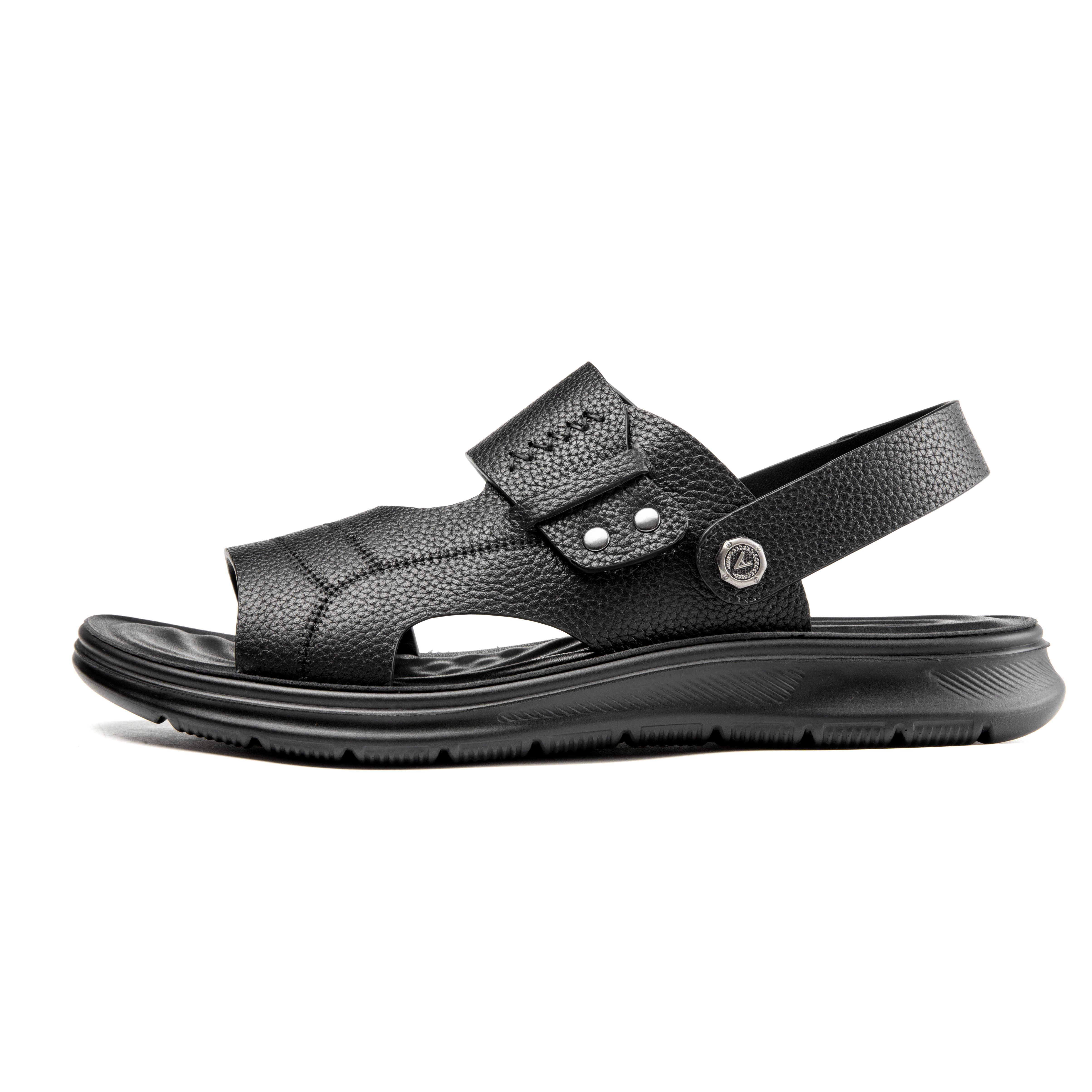 AOKANG Top Grain Cow Leather Beach Sandals Men's