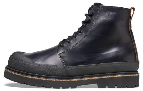 Birkenstock Leather Short Mid Calf Combat Boots Men's Black Narrow