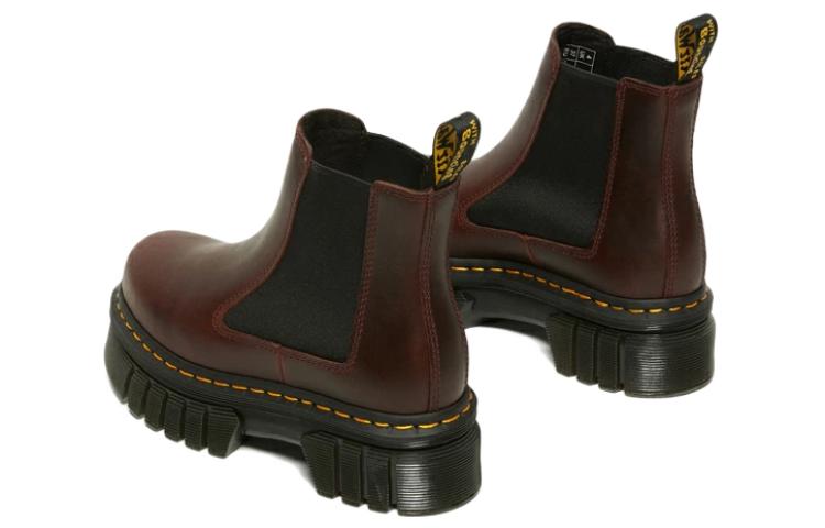 Dr. Martens Audrick Brando Leather Platform Chelsea Boots 'Brown' Women's