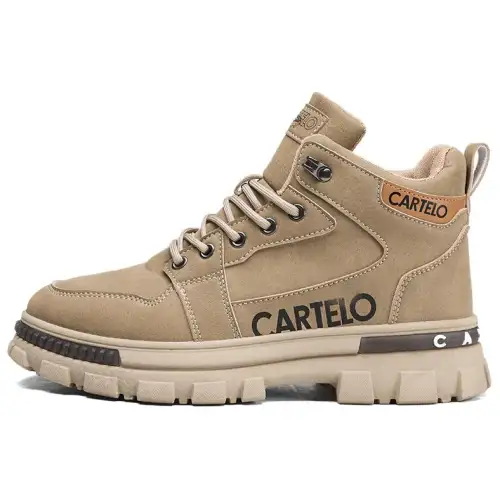 CARTELO Synthetic Leather Short Combat Boots Men's