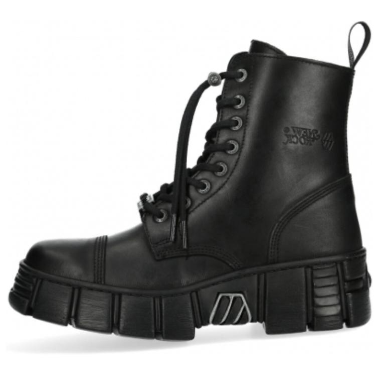 NEW ROCK Comfortable Short Combat Boots 6cm Unisex Black