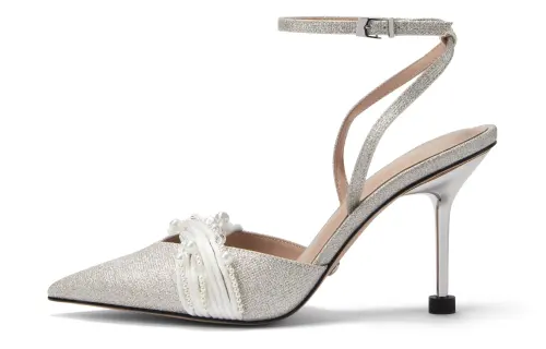 CHARLES&KEITH Wedding Fabric Pointed Toe Slim Heel High Heels 9cm Women's