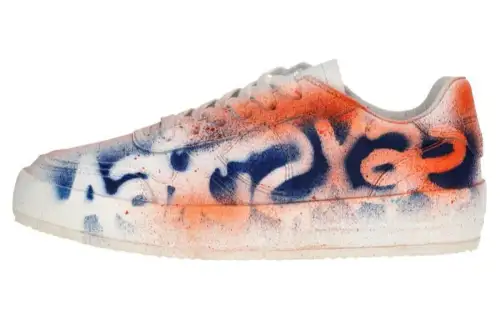 PHILIPPE MODEL Leather Abrasion Resistant Low top Skateboard Shoes Women's White Blue Red