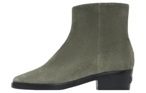 Fear Of God Leather Ankle Boots Unisex Green