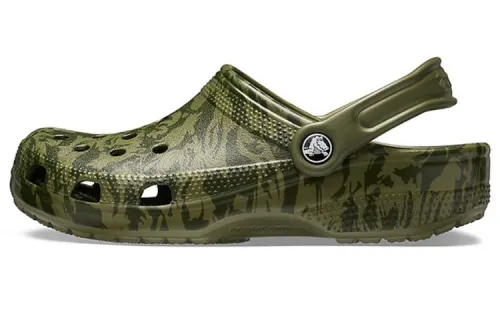 Crocs Classic Clog Camouflage Printing Beach Army Green Sandals