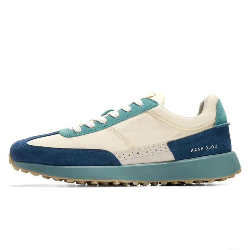 COLE HAAN Cushioning Slip Resistant Abrasion Resistant Balance Low top Running Shoes Men's Beige Blue