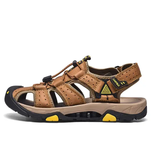 CARTELO Beach Sandals Men's Black/Yellow Brown