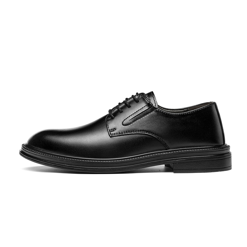 CARTELO Cartier crocodile two-layer cowhide microfiber leather, British style business casual, low-top, comfortable, simple and versatile, fashionable workplace commuting, rubber sole, light and wear-resistant, formal leather shoes, men's black