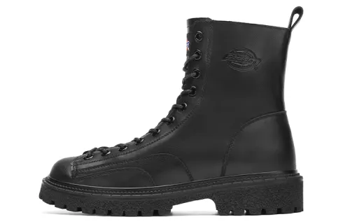 Dickies Cow Split Leather Short Combat Boots Women's Black