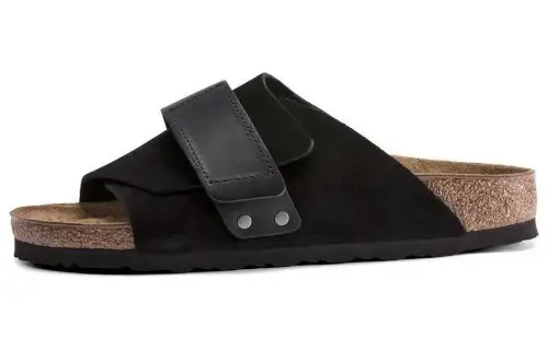 Birkenstock Suede Slide Slippers Unisex Black Narrow