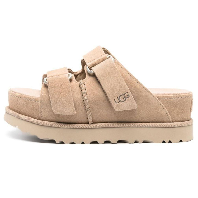 Женские шлепанцы UGG (бежевые)