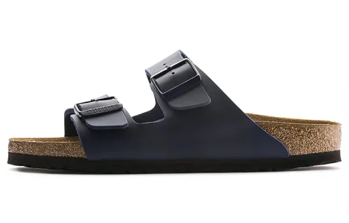 Birkenstock Rubber Sole Abrasion Resistant Slide Slippers Unisex Blue Narrow