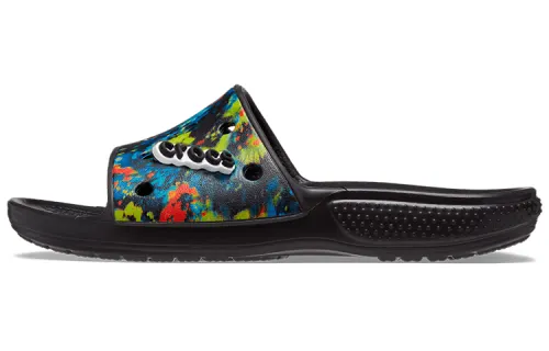 Crocs Classic Tie Dye Graphic Slide 'Black'